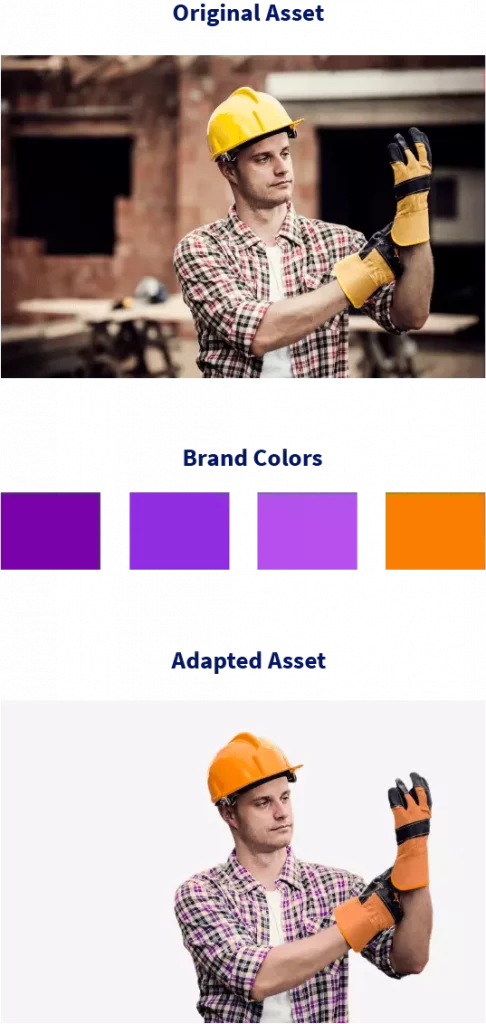 Adapting asset using brand colors